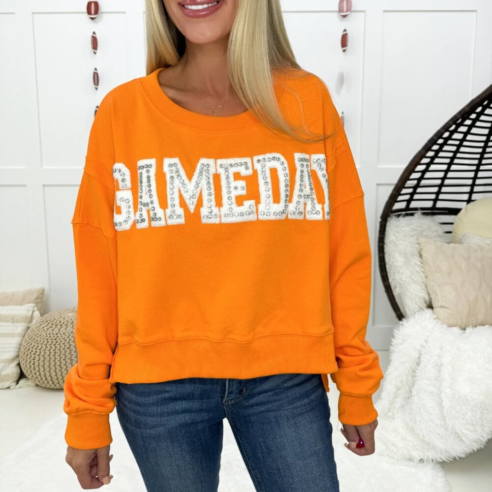 NWT PEACH LOVE Women's Orange Sweatshirt Size LARGE